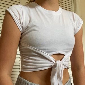 white crop top